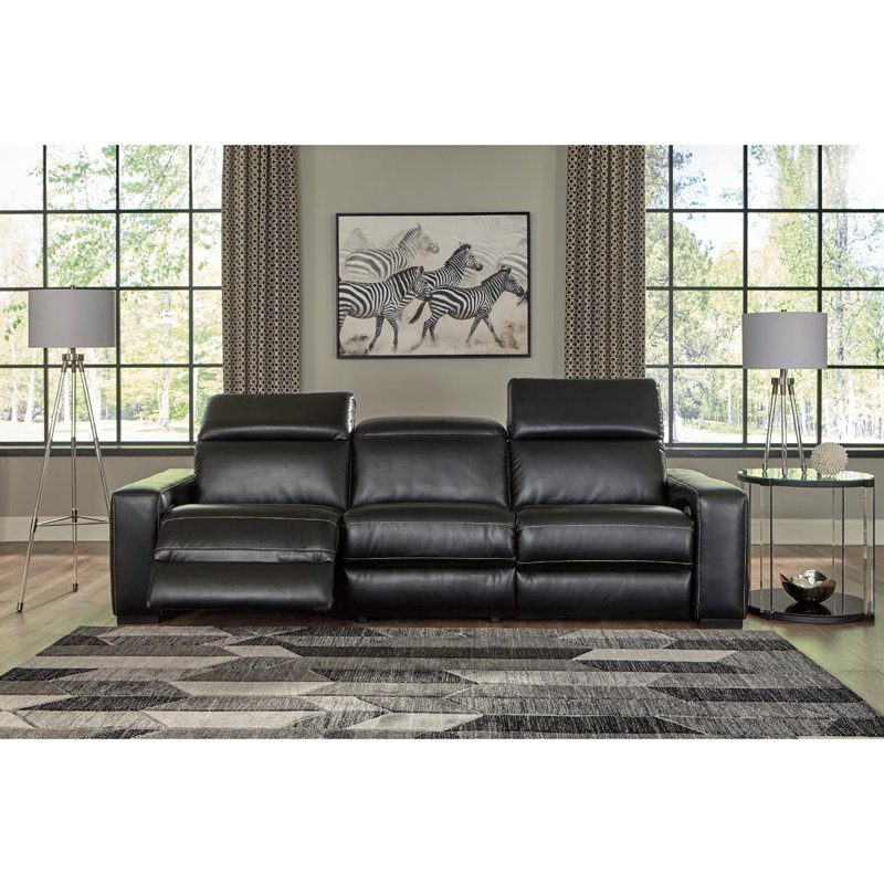 Red Barrel Studio® Browder 176" Wide Faux Leather Square Arm Reclining